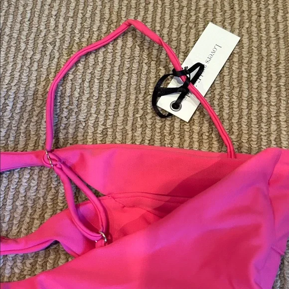 NWT Lovers + Friends no words Vibrant hot Pink cut out One Piece size medium - Picture 8 of 9